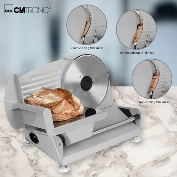 Slicer - CLATRONIC - MA 3585 Silver - blad Ø 19cm - skivtjocklek 0-15mm - 150W