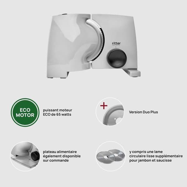 Ritter - 518.014 - nova 1 Duo Plus, universell elektrisk köksmaskin i metall med ECO-motor, tillverkad i Tyskland