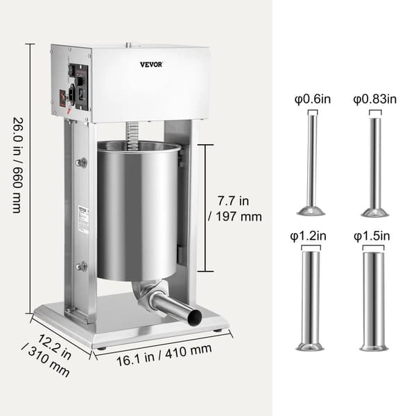 VEVOR Sähkösuolain, Suuri kapasiteetti, Tehokas moottori,10L 200W