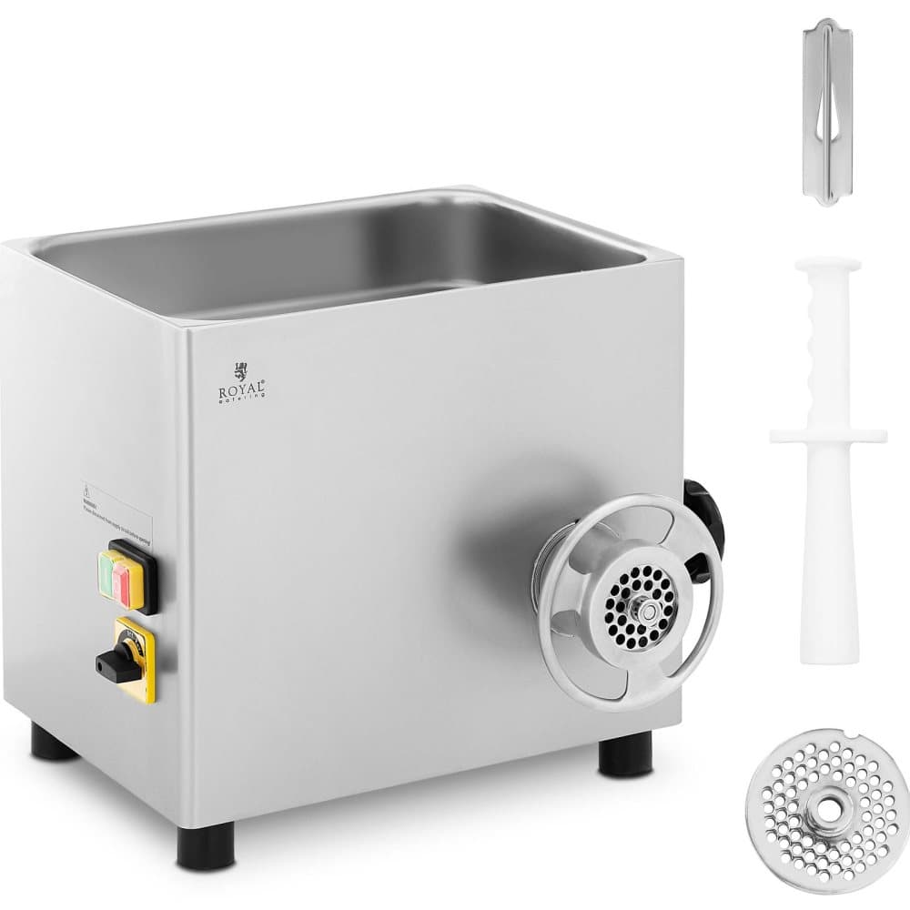 Royal Catering Elektrisk köttkvarn - Backfunktion - Rostfritt stål - 380 kg/h - royal_catering