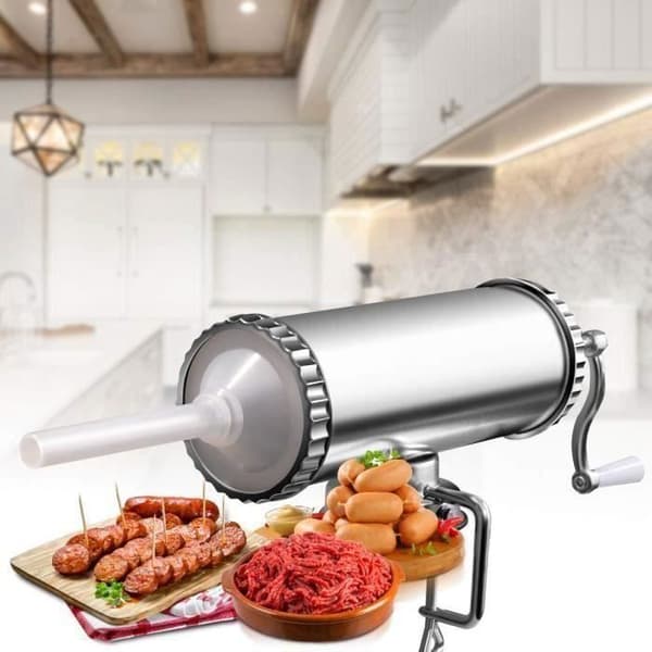 Korvstoppare 3L Köttfärskorvmaskin med 3xTuber (Ø 15-19-22 mm) Rostfritt stål COSwk25846
