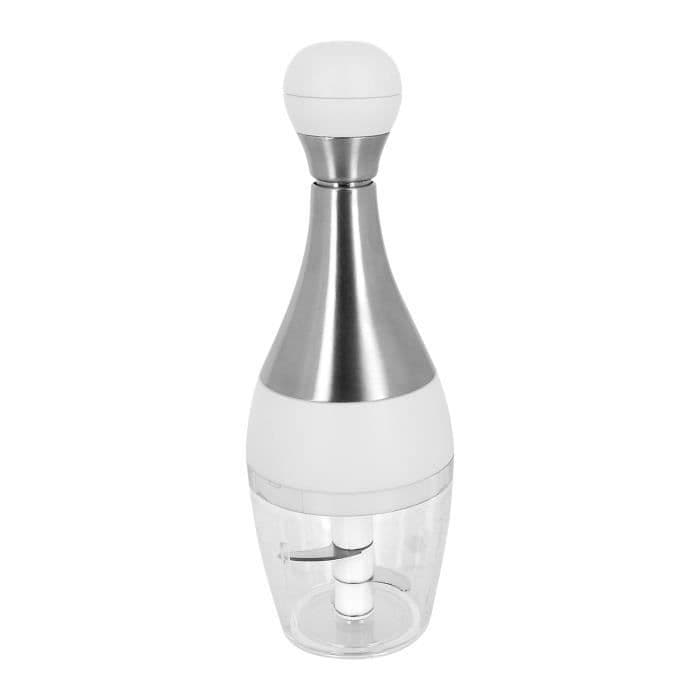 Manuell hackare med 3 överlappande blad 360° rotation Ergonomiskt handtag - Vit