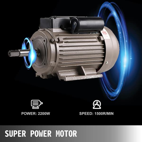2200W 1500rpm 50kg kapacitet 30-50kg/H elektrisk spannmålskvarn med olika tillbehör, justerbar finhet, med överbelastningsskydd