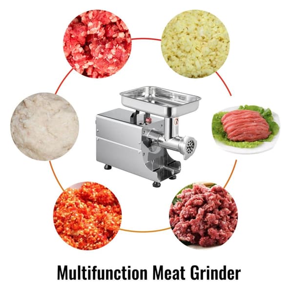 450W 80kg/H multifunktionell elektrisk köttkvarn med 6mm och 8mm slipplatta, kraftfull prestanda, lätt att använda och rengöra