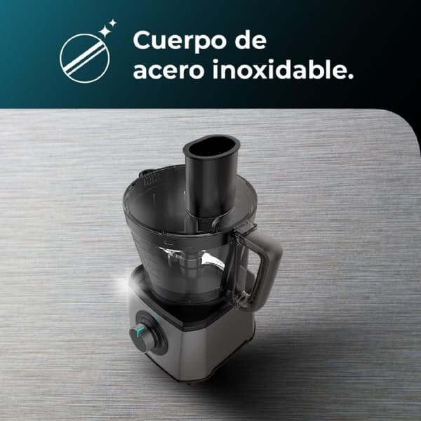 Cecotec Food processor with maximum power of 2000 W, stainless-steel body, 2 speeds and Pulse function. Includes 3.5 L bowl. Accessories: 3 cutting d