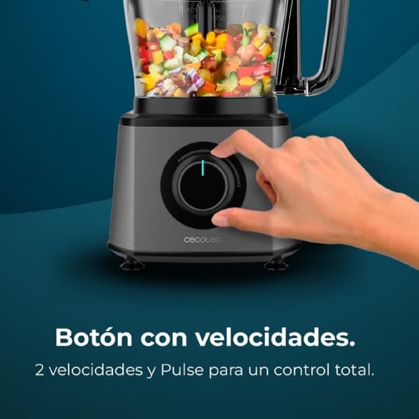 Cecotec Food processor with maximum power of 2000 W, stainless-steel body, 2 speeds and Pulse function. Includes 3.5 L bowl. Accessories: 3 cutting d