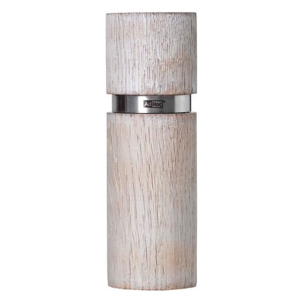 AdHoc Salt- eller Pepparkvarn Textura Antique, Kryddkvarn, Sandblästrad, Vit - Trä - Plast, 15 cm, MP25