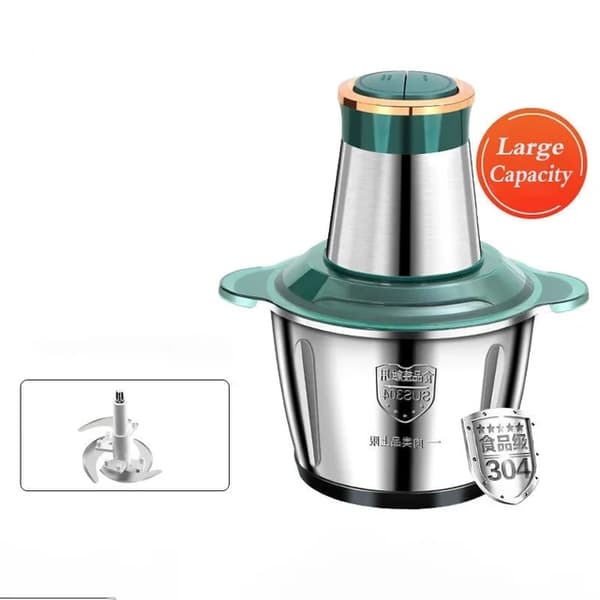 Elektrisk Chopper, Rustfrie Stålblade, 2L Kapacitet, 2L Grøn, EU