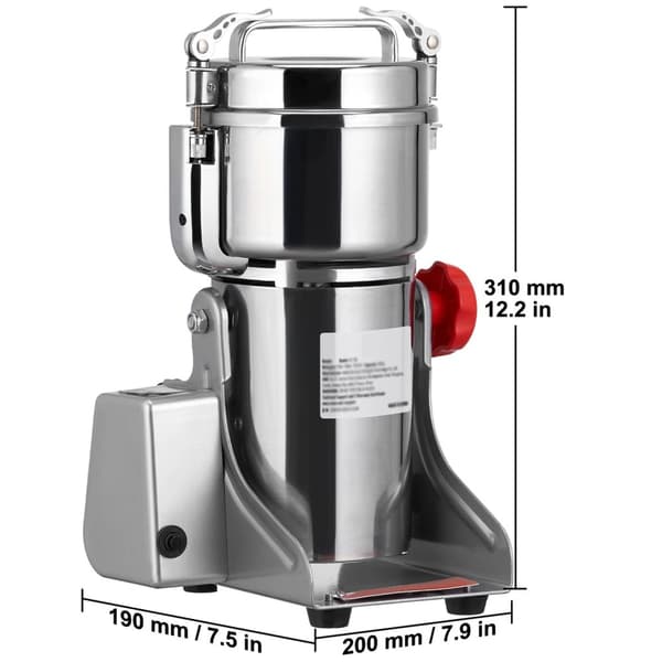 25000 RPM 40-200 mesh 700 g kapacitet multifunktionell elektrisk spannmålskvarn av svängtyp, säker design