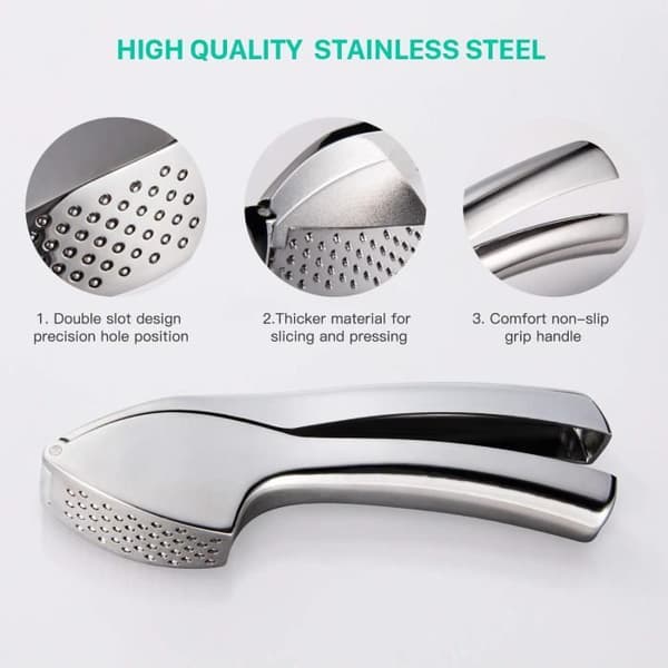Vitlökspress - Professionell - Zinklegering - Enkel rengöring - Ergonomisk design - 15,8 cm