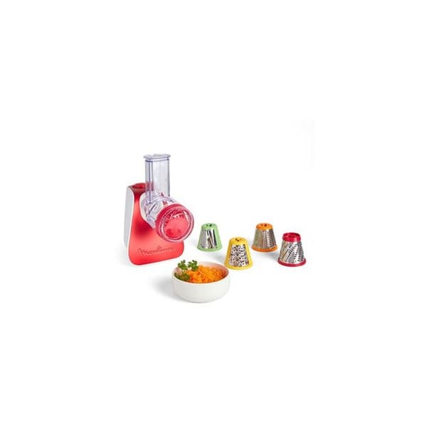 MOULINEX Fresh Express Nectar 4 i 1 elektrisk rivjärn DJ7645-10 - Vit Röd, Vit