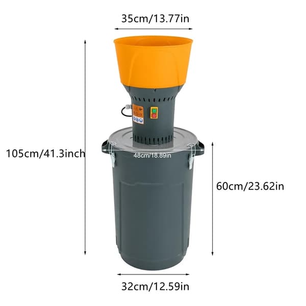 Sähköinen jyvämylly, 1300W, 60L kapasiteetti, 5 siivilää sisältyy,Sylinterin tilavuus 60 litraa