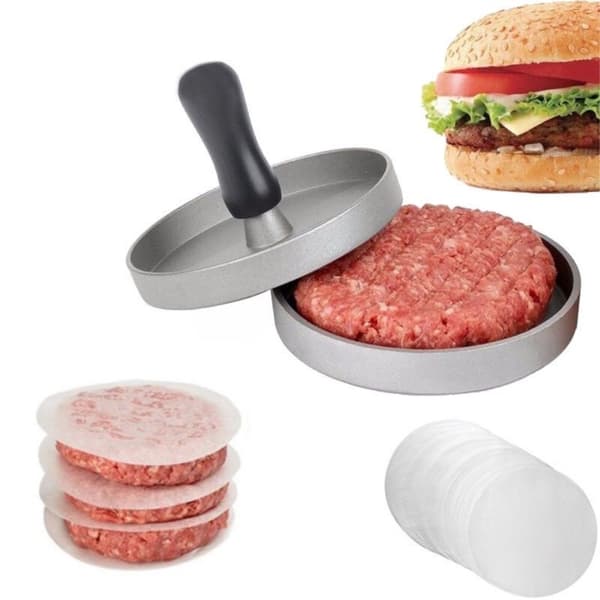 Hamburgerpresse + 100 stk Patty Papers Meat Beef Burger Maker