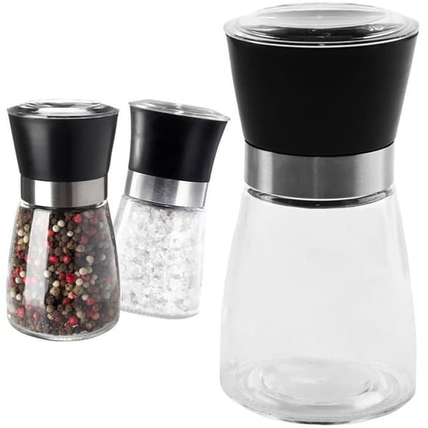Universal handkvarn för malning av peppar, salt och kryddor 13 cm glas