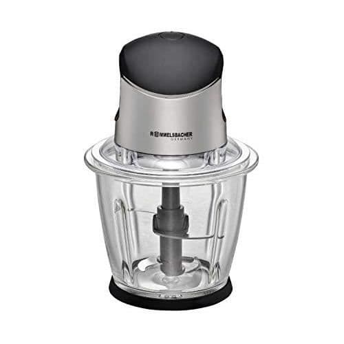 ROMMELSBACHER Multi Chopper MZ 500 - Kraftfull motor, specialblad i rostfritt stål med 4 blad, 1,5 l glasbehållare, svart Svart, Rostfritt stål