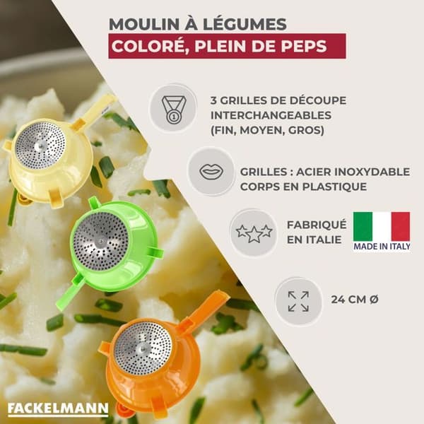 Moulin à légumes en plastique 24 cm Fackelmann Handmade Tradition