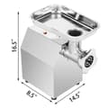Miniatyrbild 2 av 4: VEVOR professionell elektrisk köttkvarn - 122 kg/h - 850 W - Rostfritt stål