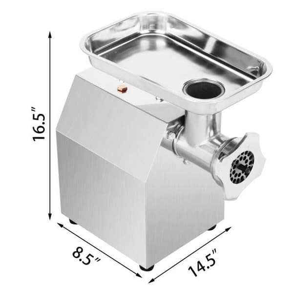 VEVOR professionell elektrisk köttkvarn - 122 kg/h - 850 W - Rostfritt stål