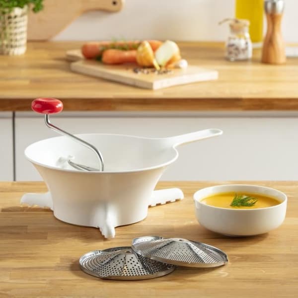 MOULINEX Stor grönsakskvarn, 2 galler i rostfritt stål, Halkfria fötter, Enkel och snabb fräsning, Made in France K1012014