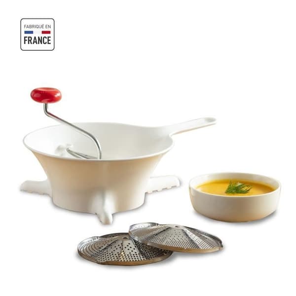 MOULINEX Stor grönsakskvarn, 2 galler i rostfritt stål, Halkfria fötter, Enkel och snabb fräsning, Made in France K1012014