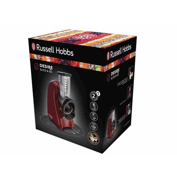 Slice &amp; Go-hackare - RUSSELL HOBBS - Desire 22280-56 - 200 W - Tillbehör i rostfritt stål för skivning och rivning