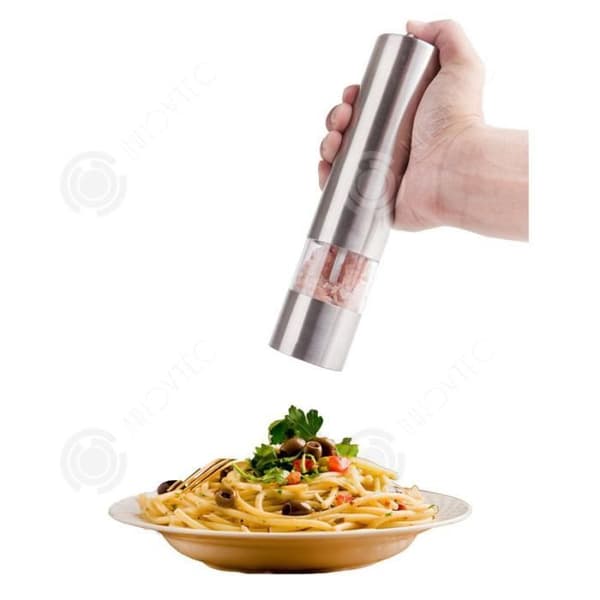 INN® Elektrisk Pepparkvarn Salt- och Pepparkvarn Set Rostfritt Stål Justerbar Automatisk Kryddkvarn Set