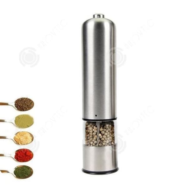 INN® Elektrisk Pepparkvarn Salt- och Pepparkvarn Set Rostfritt Stål Justerbar Automatisk Kryddkvarn Set