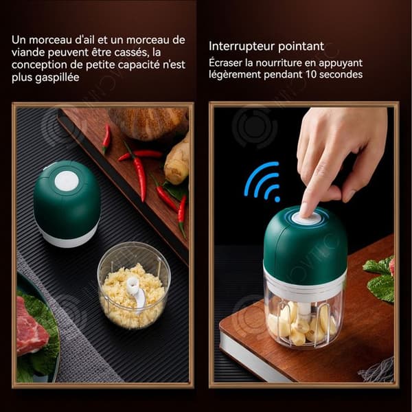 INN Chopper 250ml Mini laddningsbar elektrisk kökshackare med rostfritt blad för köksskärning och hackning elektrisk mixer