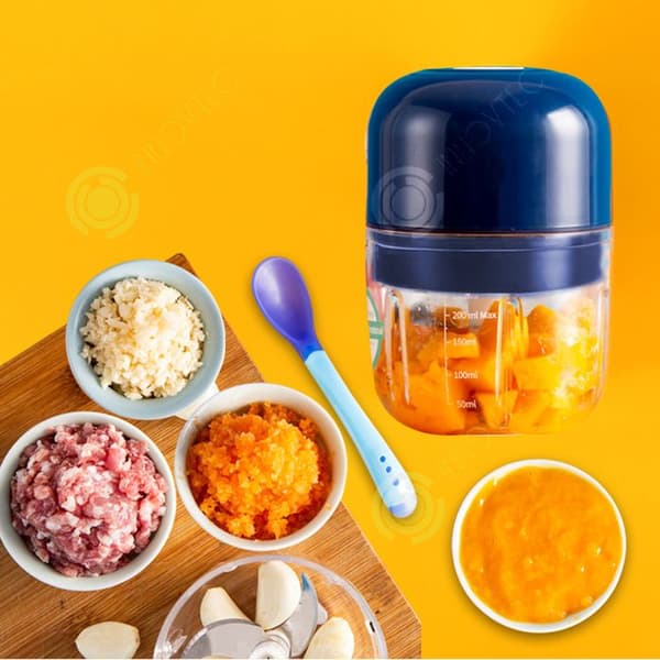 INN Chopper 250ml Mini laddningsbar elektrisk kökshackare med hållbar sked för köksskärning och hackning elektrisk mixer