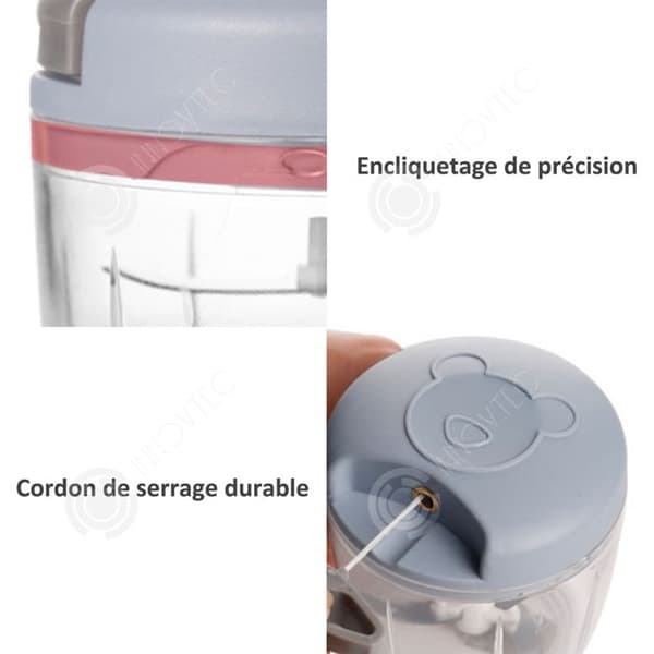 INN Chopper 900ml mini manuell hackare med rostfritt blad för att krossa en mängd olika multifunktionella kökstillbehör Mixer