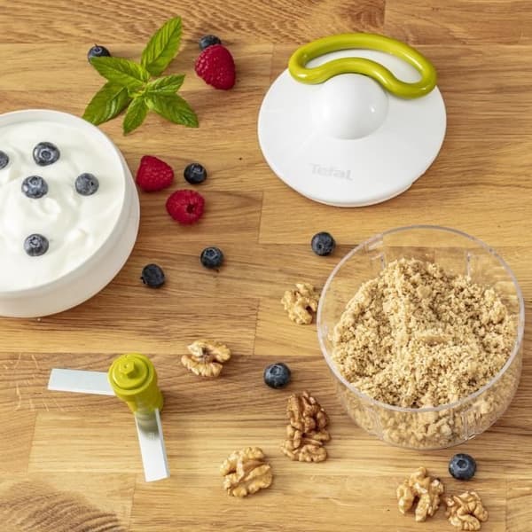 TEFAL Hachoir 5 sek manuell 500ml, Låg av högkvalitativt rostfritt stål, Skär, Hacka, Mixa, Snabb och enkel matlagning K1330404