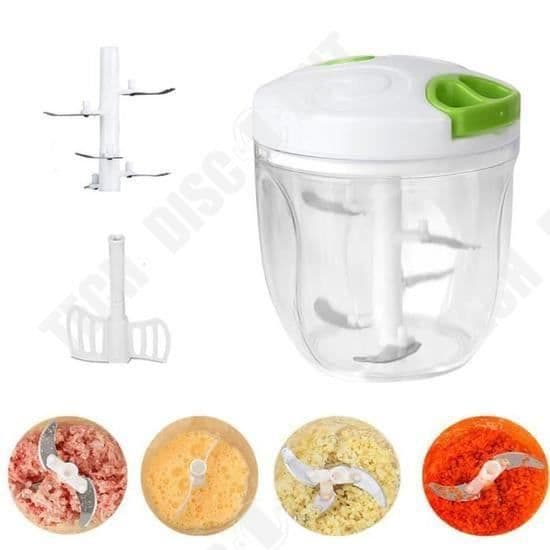 TD® A Manual CHOPPER/ String to Pull med 3 blad 12,5 cm x 9,3 cm/ Lådfärg Grön Ultra Sharp God konservering av mat