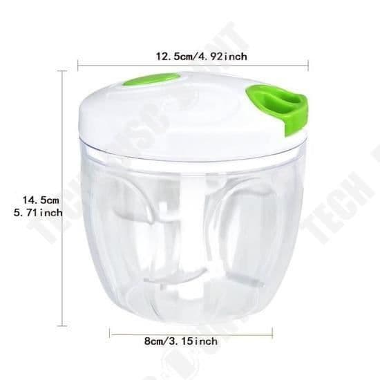 TD® A Manual CHOPPER/ String to Pull med 3 blad 12,5 cm x 9,3 cm/ Lådfärg Grön Ultra Sharp God konservering av mat
