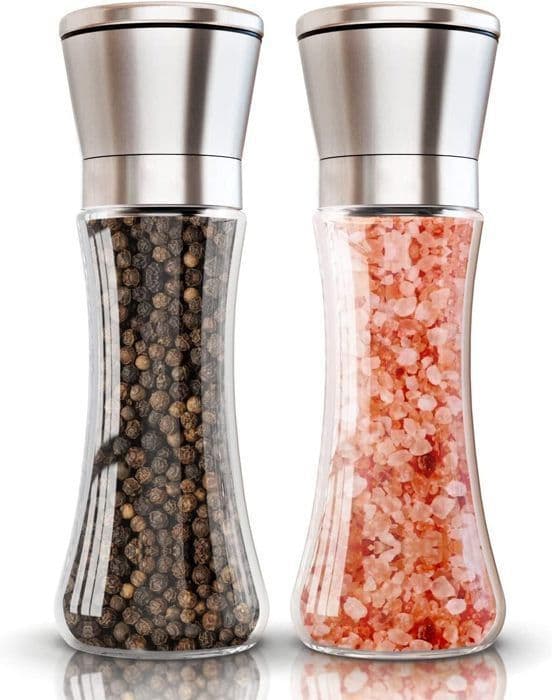 Peppar- och Saltkvarn - Pepparkvarn - Manuell Pepparkvarn - Justerbar Korns Storlek - 2PCS