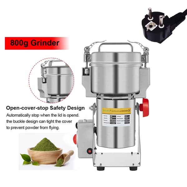 Tørfoderkværn, rustfrit stålhus, kraftfuld 2500W motor,800G, EU