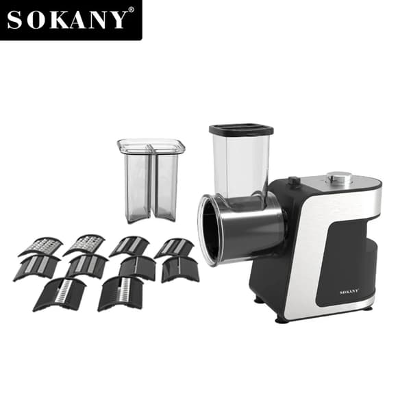 SOKANY Sähkökasvissilppuri, 1000W Teho, 5 Irrotettavaa Terää,220-240v, musta, EU
