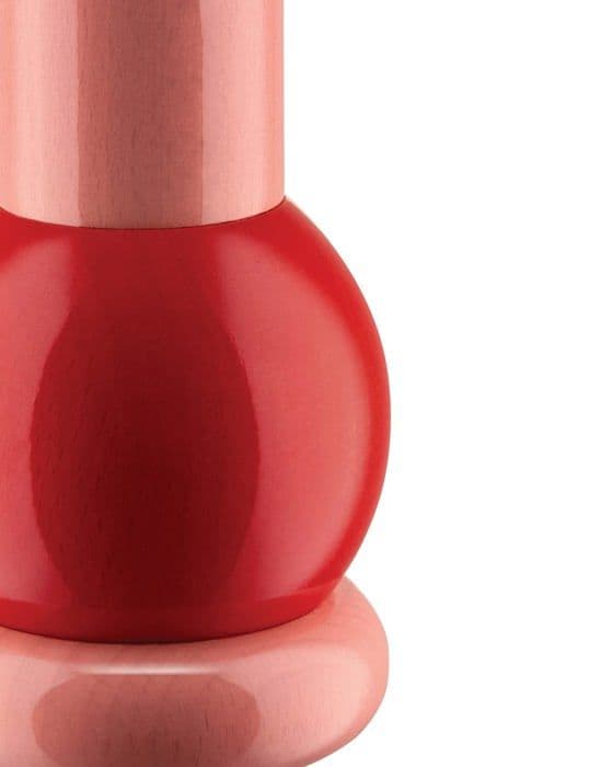 Alessi - MP0210 - Totem Domestici 2 - Salt-, peppar- och kryddkvarnsdesign i bokträ, rosa, rött och gult