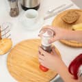 Miniatyrbild 3 av 6: Relaxdays Salt Shaker, Pepper Shaker, Set med 2, Manuell, Salt Mill, Pepper Mill, Glas Kryddor, Rostfritt stål Justerbar Keramisk kvarn, Nature