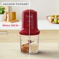 Miniatyrbild 3 av 6: MOULINEX Multimoulinette Mini elektrisk hackare, 500 ml, 6 blad i rostfritt stål, 2 hastigheter, Blender, Tillverkad i Frankrike AT714G32