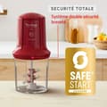 Miniatyrbild 4 av 6: MOULINEX Multimoulinette Mini elektrisk hackare, 500 ml, 6 blad i rostfritt stål, 2 hastigheter, Blender, Tillverkad i Frankrike AT714G32