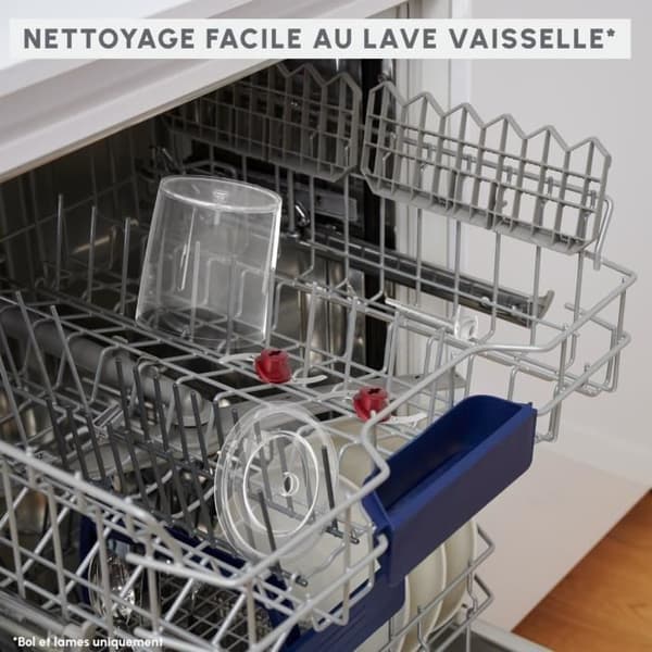 MOULINEX Multimoulinette Mini elektrisk hackare, 500 ml, 6 blad i rostfritt stål, 2 hastigheter, Blender, Tillverkad i Frankrike AT714G32