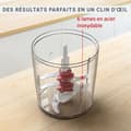 Miniatyrbild 2 av 6: MOULINEX Multimoulinette Mini elektrisk hackare, 500 ml, 6 blad i rostfritt stål, 2 hastigheter, Blender, Tillverkad i Frankrike AT714G32