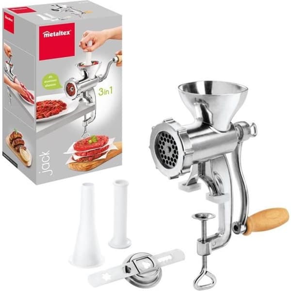 Metaltex Jack Aluminium 3-i-1 köttkvarn