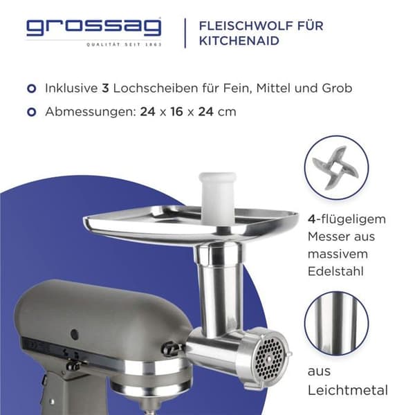 Grossag elektrisk köttkvarn - KFW5 - 1352 KFW 5 Köttkvarn av lättmetall