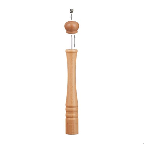 Relaxdays salt- and pepper mill, classic model, XXL, in wood, ceramic grinder, HxD: 51,5 x 6 cm, nature