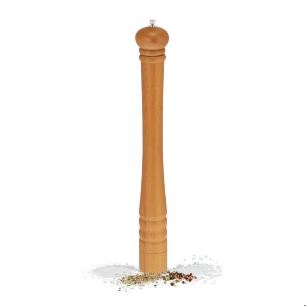 Relaxdays salt- and pepper mill, classic model, XXL, in wood, ceramic grinder, HxD: 51,5 x 6 cm, nature