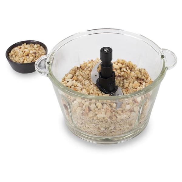 Duo XL Princess Chopper 221052 - 1,5 L glasskål - 4 blad i rostfritt stål - 300 W - Svart/Silver