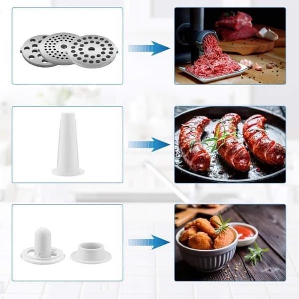 Elektrisk köttkvarn - MEYKEY - 2000 W - Multifunction 3 i 1 - Rostfritt stål - Svart