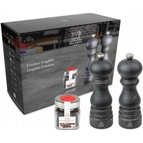 DUO PEPPER OCH SALTBARNER PARIS GRÅ GRAFIT 18 CM U'SELECT - PEUGEOT SAVEURS