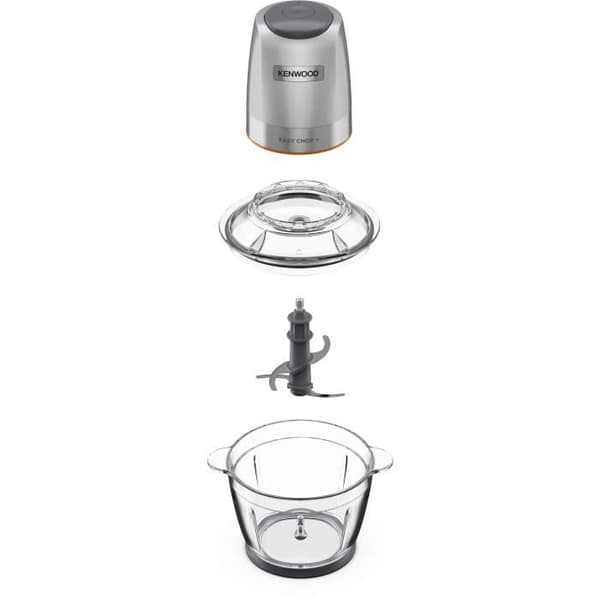KENWOOD CHP62.400S Easy Chop+ Minileikkuri - 4 ruostumattomasta teräksestä valmistettua terää - 600 ml - 2 nopeutta